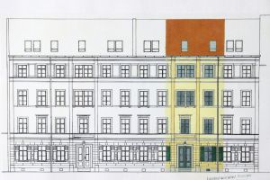 Farbplanung denkmalgeschützte  Fassade